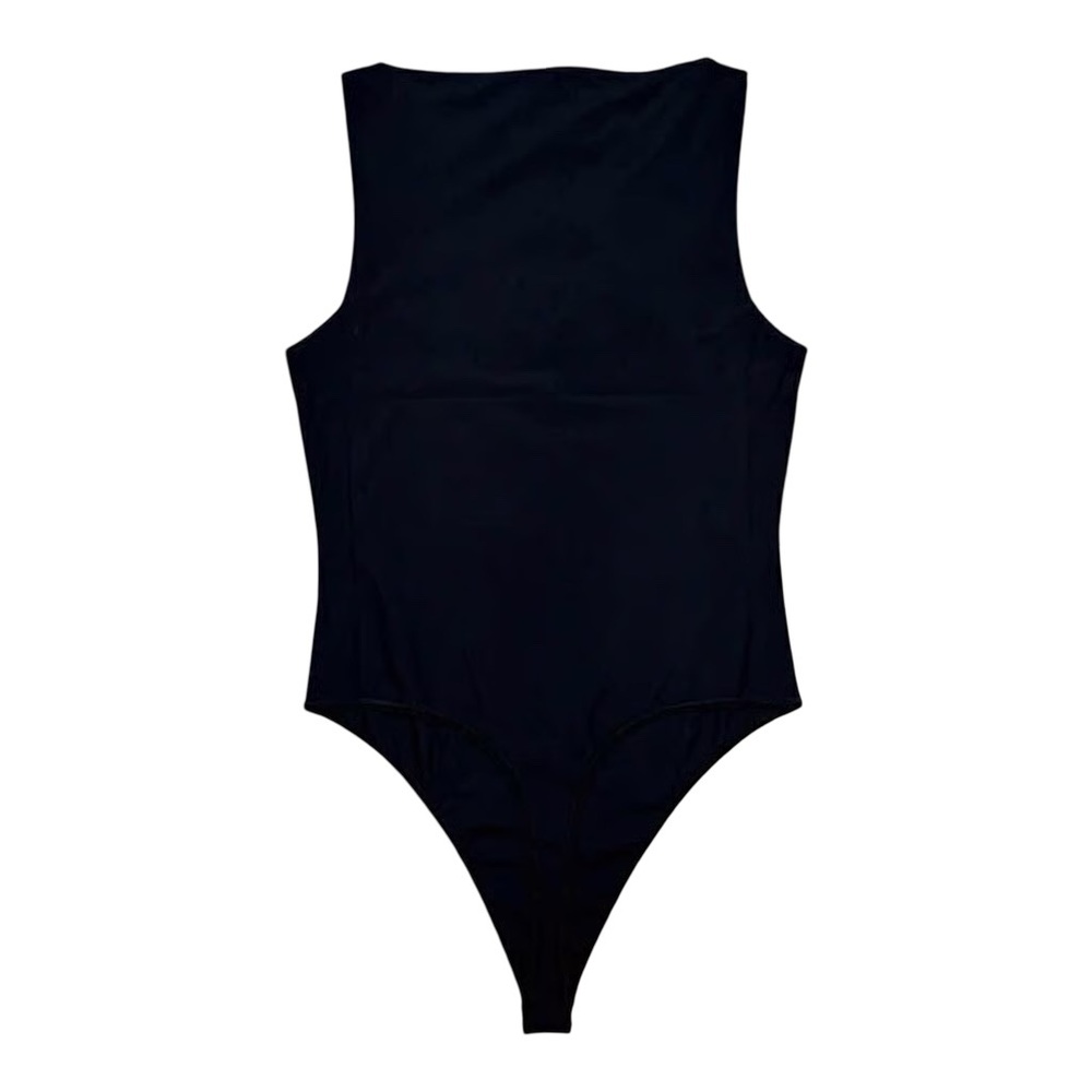 Skims Cling Matte Boatneck Black Thong Bodysuit - Small - NWT -$80